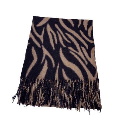 New Striped Printed Tassel Cashmere Shawl