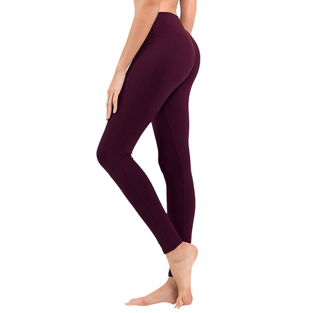 Einfarbige, verkürzte Leggings mit hoher Taille