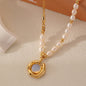 French Retro Moonstone Natural Freshwater Pearl Necklace