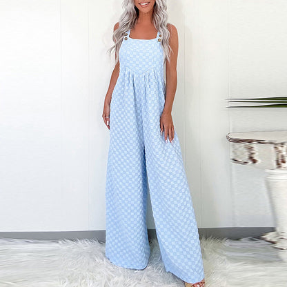 Women's Fashion Personality Trend Plaid Jumpsuit