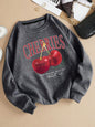 Fashion Women's Sweatshirt Fresh Red Cherry Printed Sweater