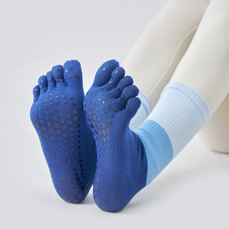 3 Colors Color Matching High Tube Rubber Band Professional Female Non-slip Yoga Socks