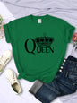 Queen'S Big Crown Printed Women T Shirts Breathable Summer