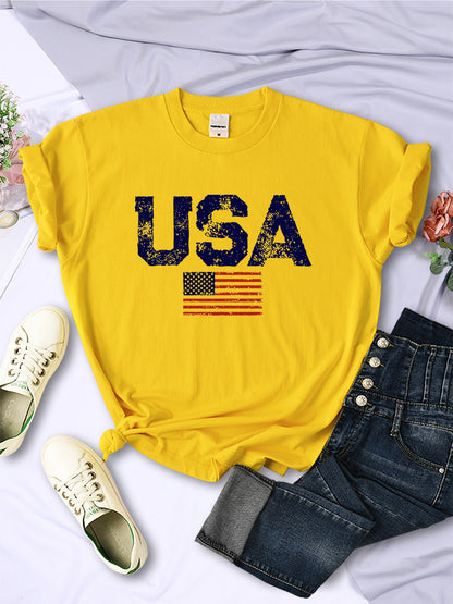 Damen T-Shirt mit Aufdruck „American Letters“ von American Stars and Stripes