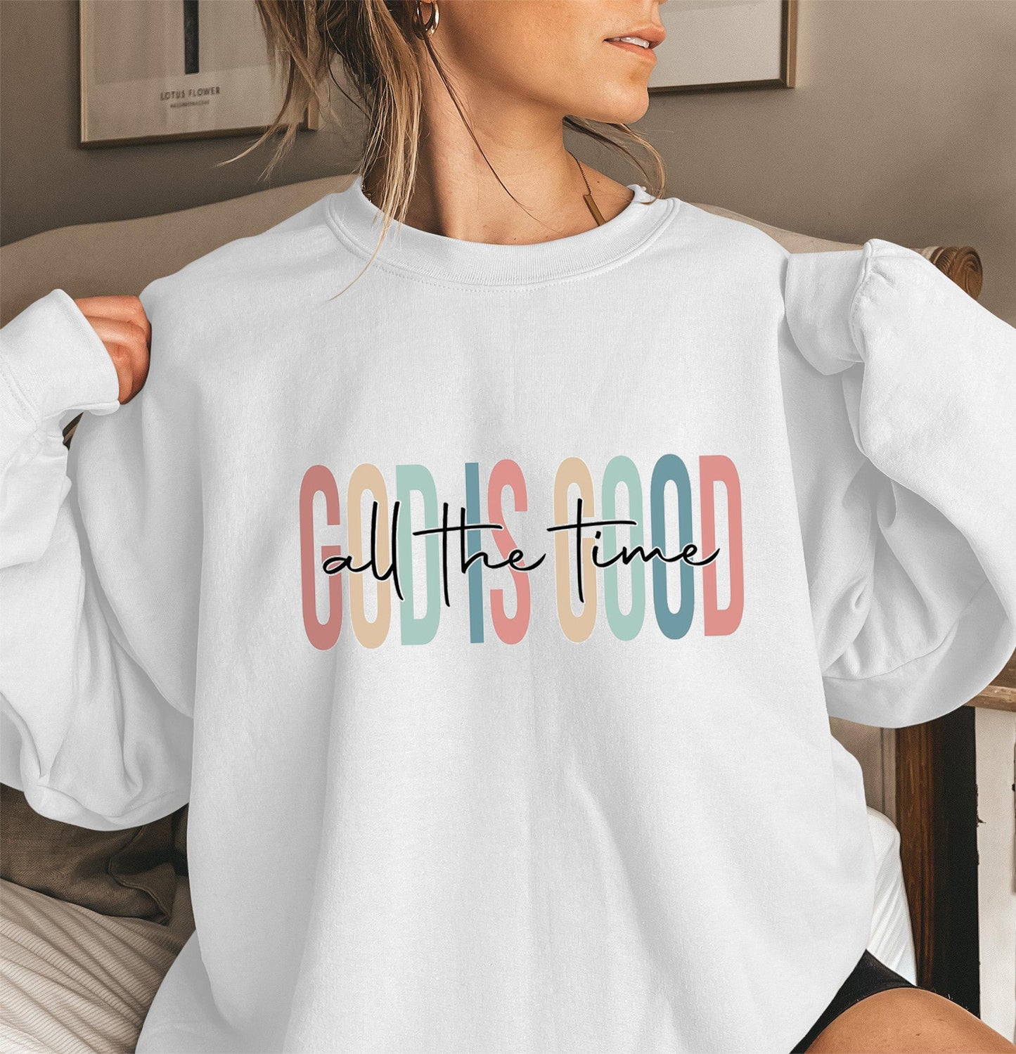 Cotton Round Neck Women's Sweater Long Sleeve