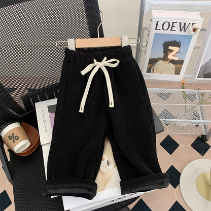 Straight-leg Pants Children Thick Warm Wide-leg Pants