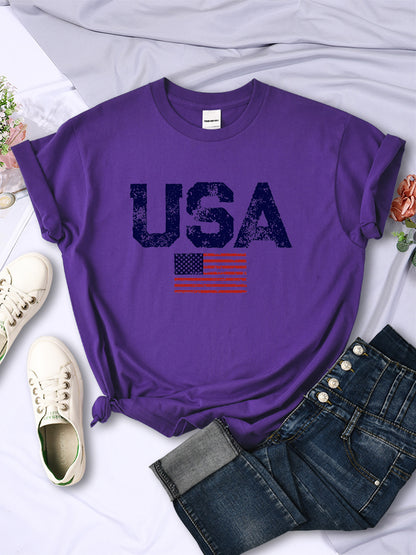 American Letters American Stars And Stripes Printed Women's T-shirt