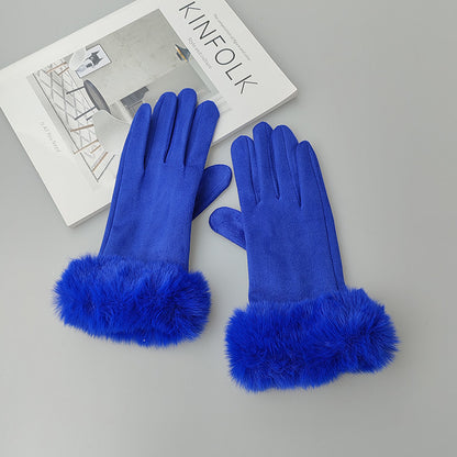 Thermo-Touchscreen-Handschuhe aus dickem Wildleder mit Fleecefutter