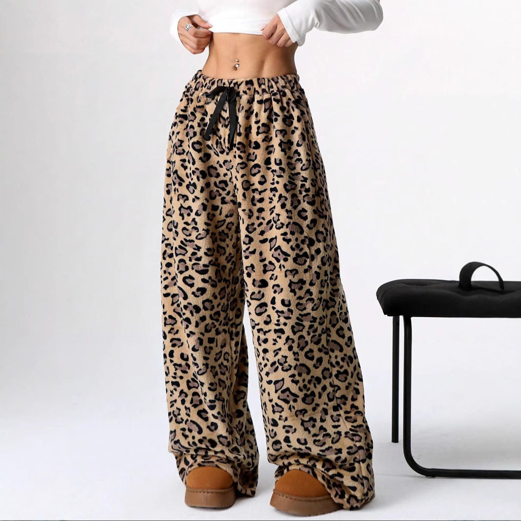 New Casual Pants Leopard Print Wide Leg Pants