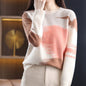 Fashion Round Neck Contrast Color Sweater Women's Autumn And Winter New Casual Loose