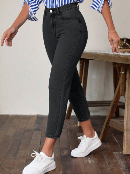 Retro High Waist Stretch Skinny Jeans für Damen