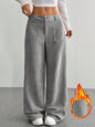 Loose Solid Color Pocket Mop Wide Leg Pants