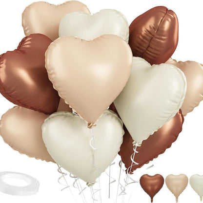 Cream Heart-shaped Balloon Valentine's Day