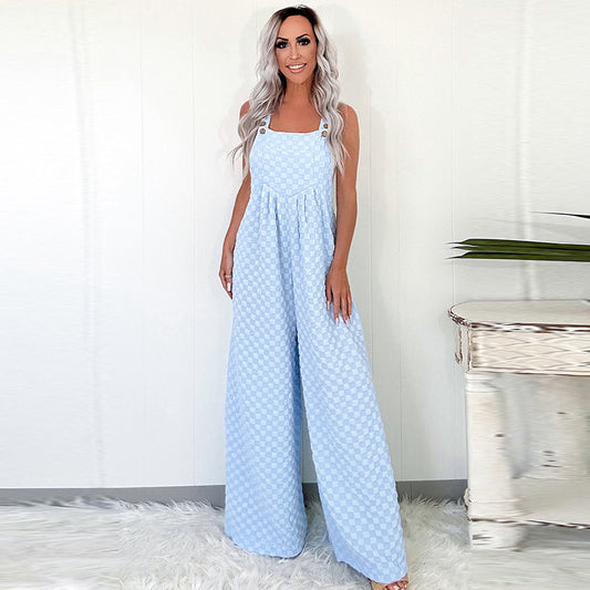 Women's Fashion Personality Trend Plaid Jumpsuit