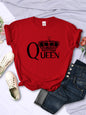 Queen'S Big Crown Printed Women T Shirts Breathable Summer