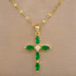 Temperament And Fully-jewelled Cross Necklace