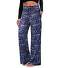 Women's Pajama Printed Wide-leg Pants High Waist