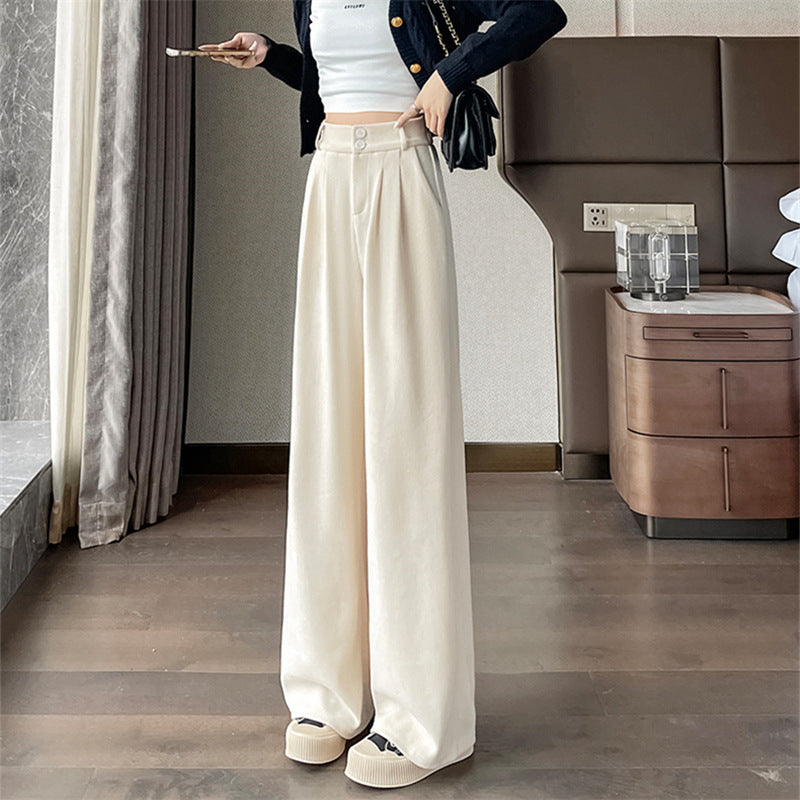 Women's Casual Solid Color Loose Japanese Style Wide Leg Pants