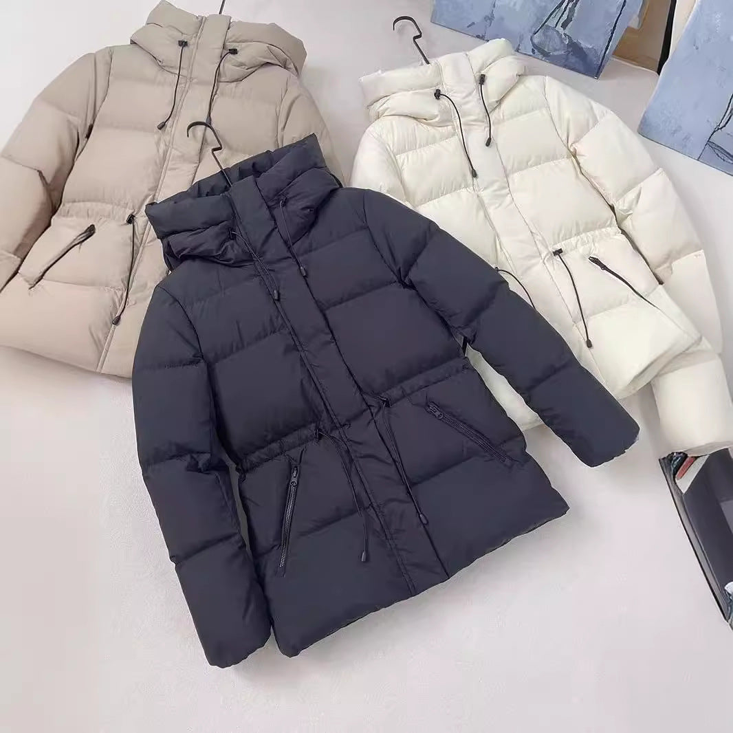 New Velvet Down Cotton-padded Coat For Women Hooded Warm Jacket