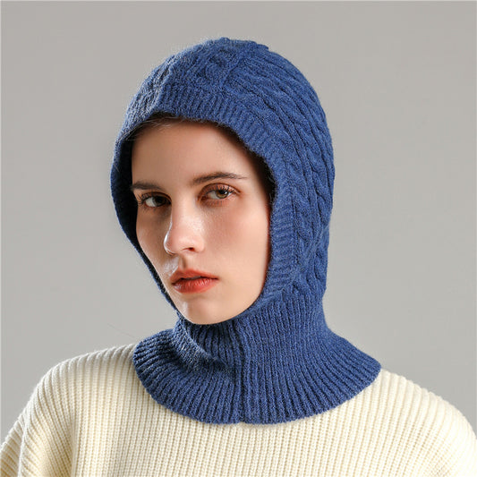 Hat Scarf Integrated Winter Outdoor Riding Warm Ear Protection Hat Knitted