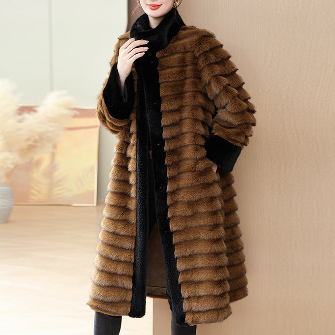 Winter Imitated Mink Coat For Middle-aged And Elderly