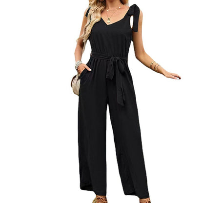 Ladies New Elegant Solid Color Jumpsuit