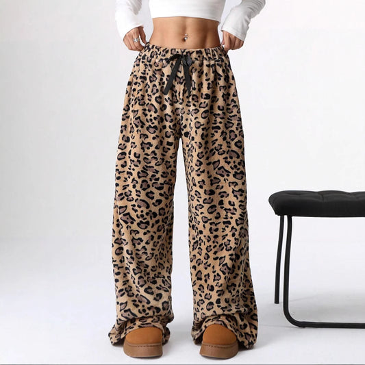 New Casual Pants Leopard Print Wide Leg Pants