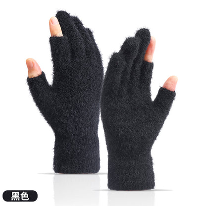 Modische, warme, freiliegende Zweifingerhandschuhe für Herbst und Winter