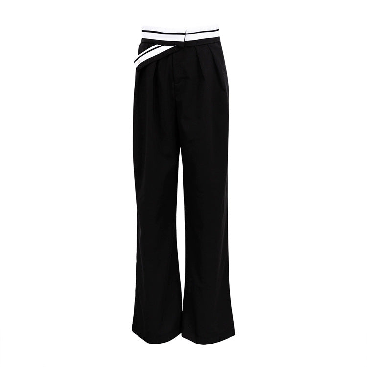 Autumn And Winter Wild Loose High Waist Wide Leg Pants Women's Pocket Casual Mopping Pants Sense