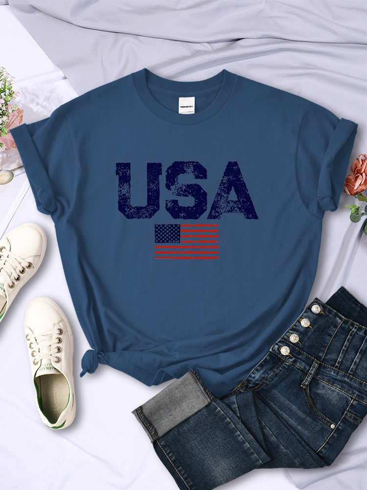 Damen T-Shirt mit Aufdruck „American Letters“ von American Stars and Stripes