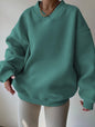 Women's Casual Solid Color Long Sleeve Crew Neck Sweater