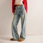 Fashion Wash Straight Wide Leg Women's Jeans