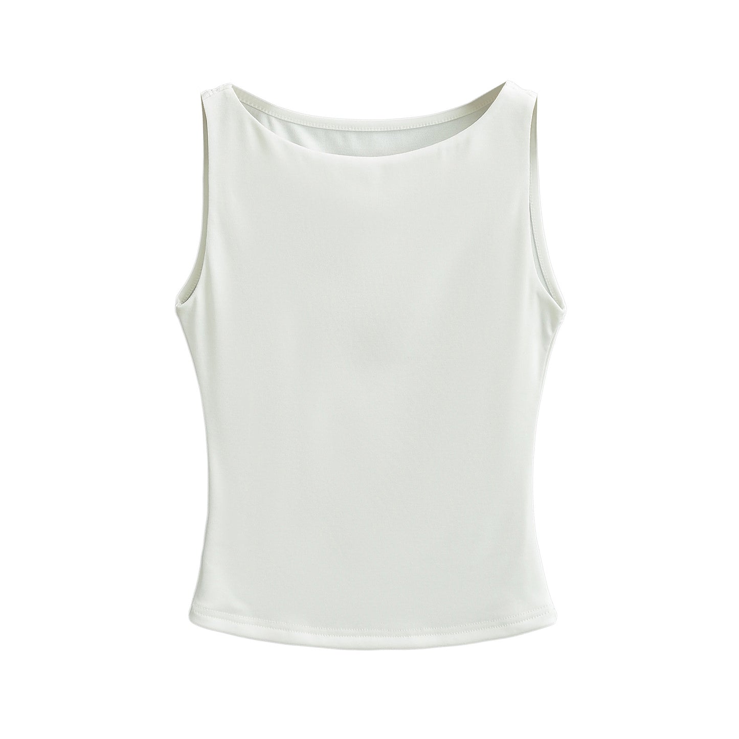 Women's Off-neck Double-layer Sleeveless Vest Solid Color