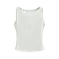 Women's Off-neck Double-layer Sleeveless Vest Solid Color