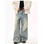 European And American Style Retro Washed Distressed Wide Leg Jeans