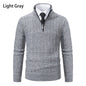 Men's Half Zipped Stand Collar Pullover Fleece Sweater