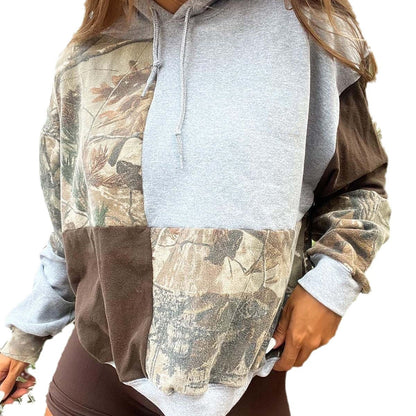 Blätter Camouflage Print Street Pullover Kapuzenpullover