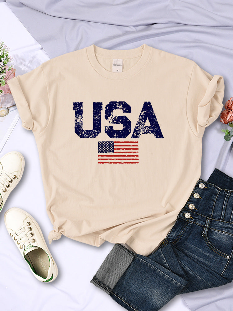 Damen T-Shirt mit Aufdruck „American Letters“ von American Stars and Stripes