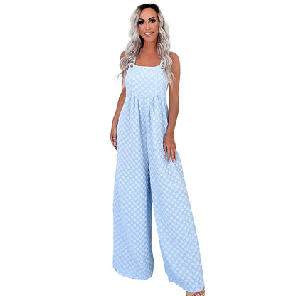 Women's Fashion Personality Trend Plaid Jumpsuit