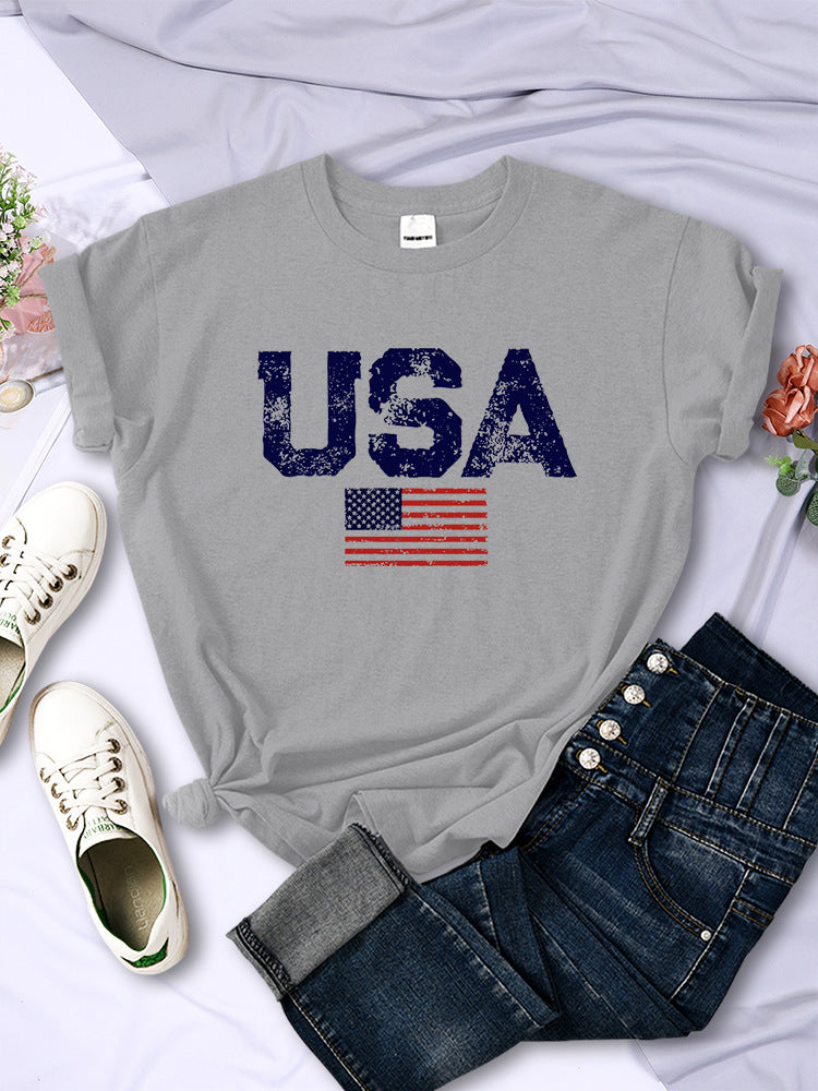 Damen T-Shirt mit Aufdruck „American Letters“ von American Stars and Stripes