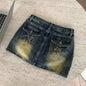 American Retro Denim Skirt Skinny Sheath