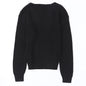 Threaded Long Sleeve Women's Sweater Autumn Slim Fit Pullover Simple Style Top