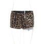 Sequin Leopard Print Ultra Night Club Style Skinny Versatile Shorts