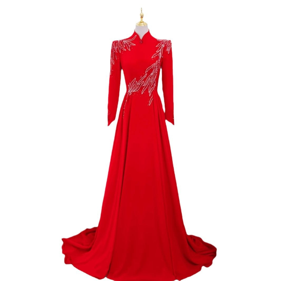 New Long Sleeve Formal Evening Party Dress