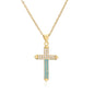 Micro-inlaid Turquoise Cross Necklace Clavicle Chain