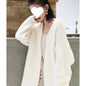 Mink-like Wool Cardigan Loose Size Thickened Mid-length Idle Style Knitted Coat