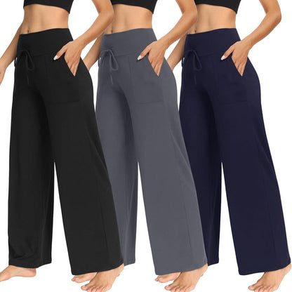 Women's Pajama Printed Wide-leg Pants High Waist