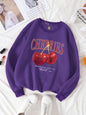 Fashion Women's Sweatshirt Fresh Red Cherry Printed Sweater