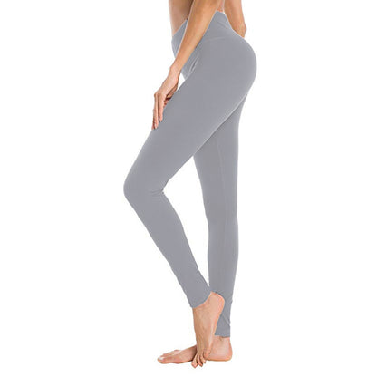 Einfarbige, verkürzte Leggings mit hoher Taille