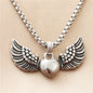 Titanium Steel Heart-shaped Wings Pendant Personality Punk